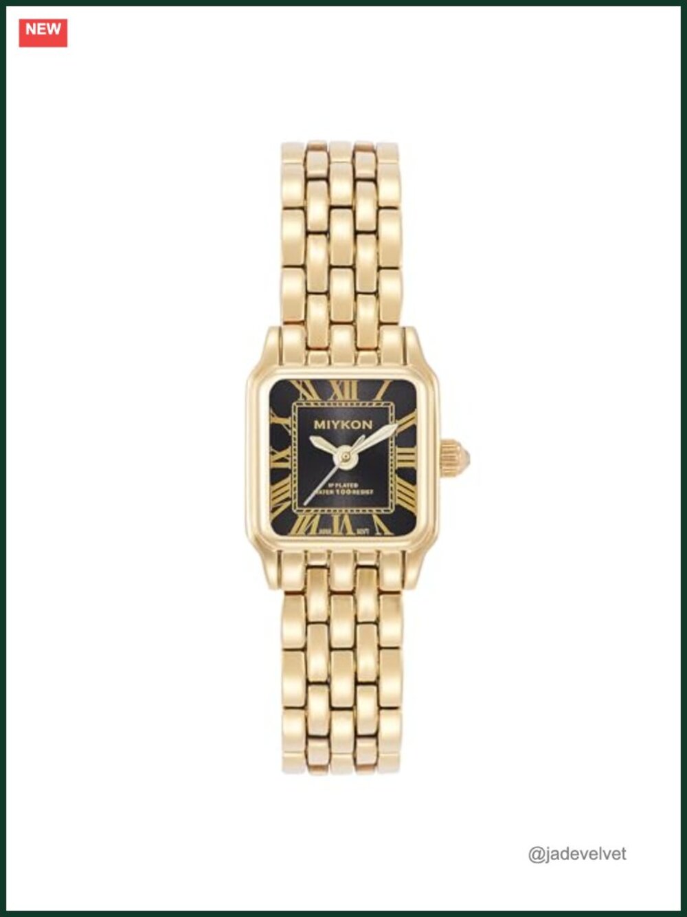 Miykon Square Vintage Bracelet Watch Water Resistant Roman Numeral